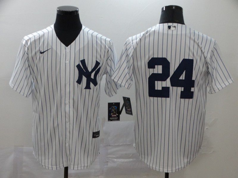 Men New York Yankees #24 No name White Nike Game MLB Jerseys